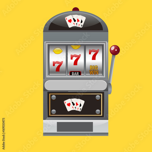 Slot machine realistic style vector illustration