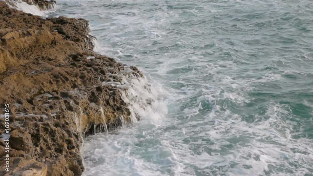 Atlantic ocean waves and cliff rocks Atlantic ocean waves and cliff rocks