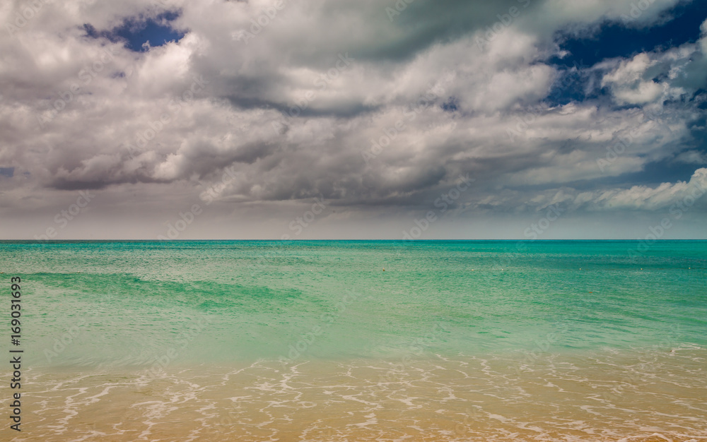 Panoramic view of the Valley Church beach in Antigua and Barbudas Panoramic view of the Valley Church beach in Antigua and Barbudas
