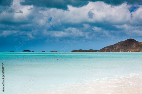 Panoramic view of the Valley Church beach in Antigua and Barbudas