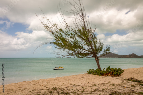 Panoramic view of the Valley Church beach in Antigua and Barbudas photo