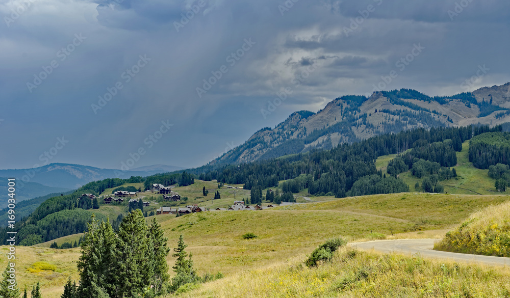 Southward view from Gothic of the landscape near Crested Butte, Colorado, U.S.A.