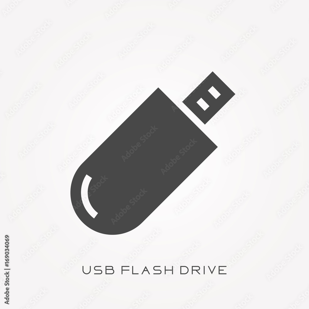 Silhouette icon USB flash drive Silhouette icon USB flash drive
