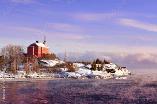 The Historic Marquette Harbor Lighthouse On Lake Superior, Michigan's Upper Peninsula