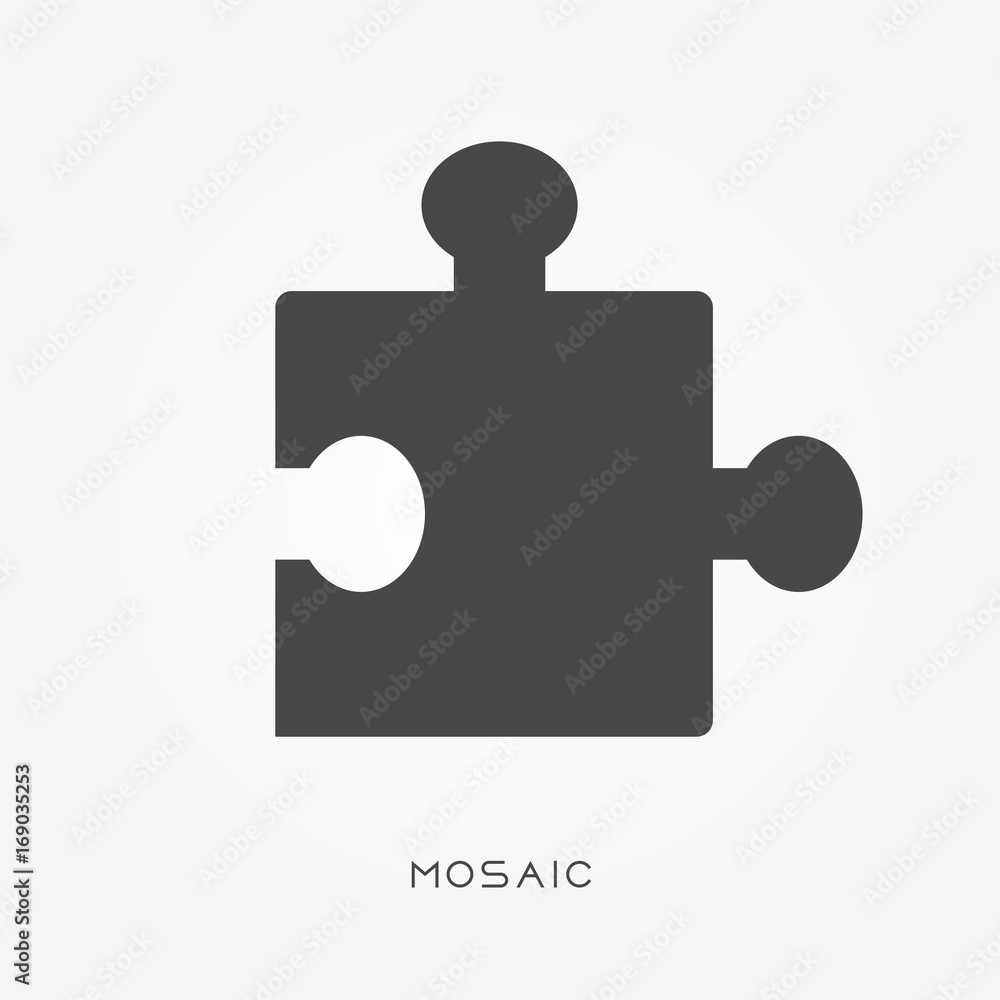 Silhouette icon mosaic Silhouette icon mosaic