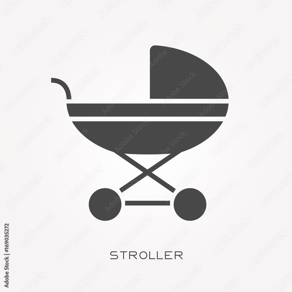 Silhouette icon stroller Silhouette icon stroller