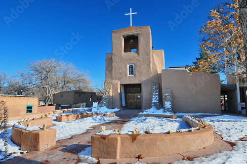 San Miguel Mission Chapel - The oldest adobe chapel in Santa Fe, New Mexico. photo