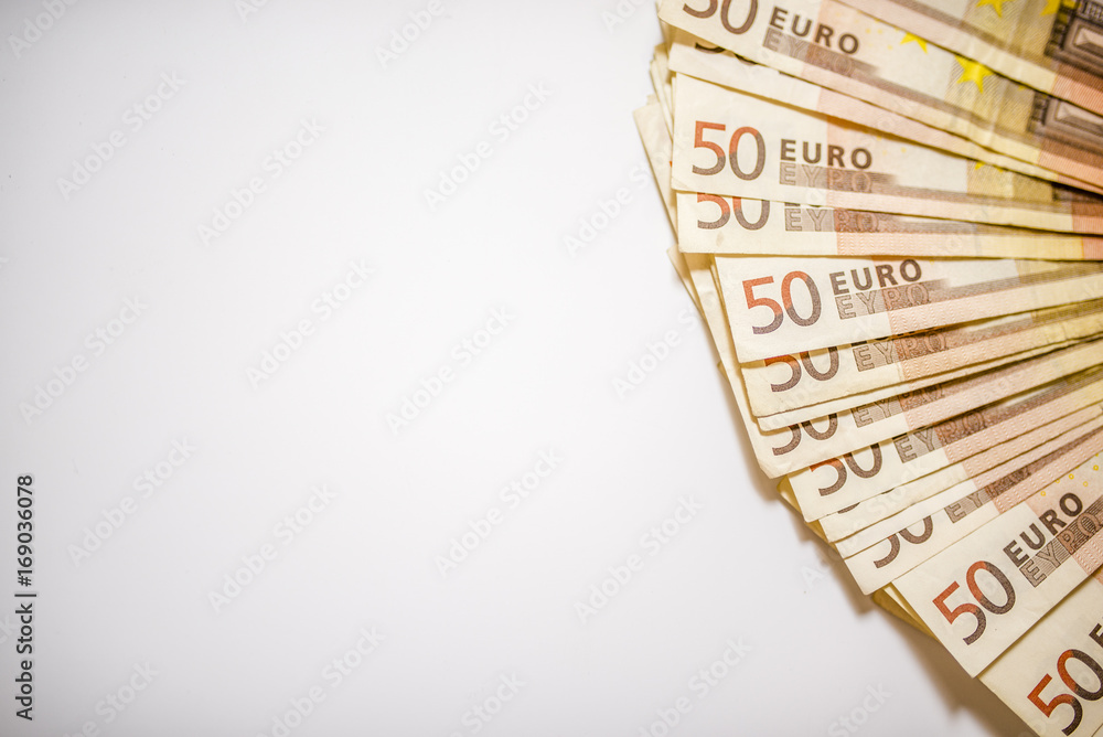 Heap of euro notes side view. Envelope of money Heap of euro notes side view. Envelope of money