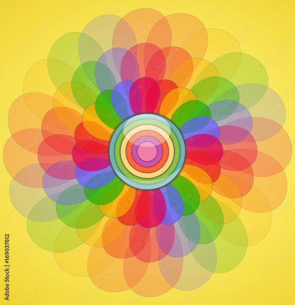 Abstract transparent colorful flower Abstract transparent colorful flower