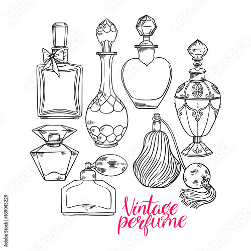 womens sketch perfume bottles