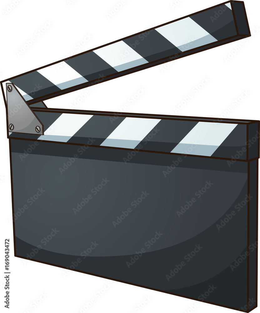 Blank cinema clapboard. Vector clip art illustration with simple gradients. All in a single layer. 