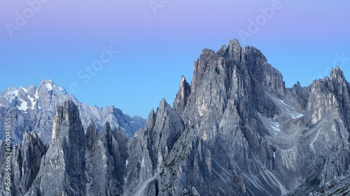 mountains rocks in morning twilight in Italy