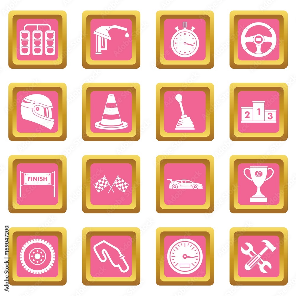 Racing speed icons pink Racing speed icons pink