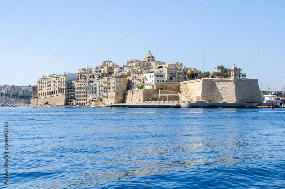 The view of Senglea peninsula with Fort Saint Michael in Malta