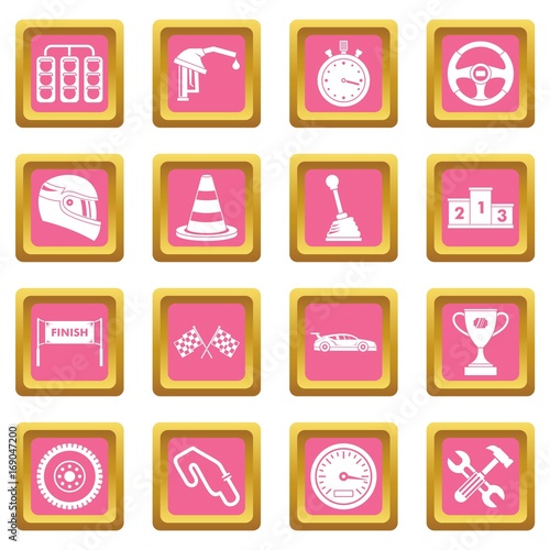 Racing speed icons pink