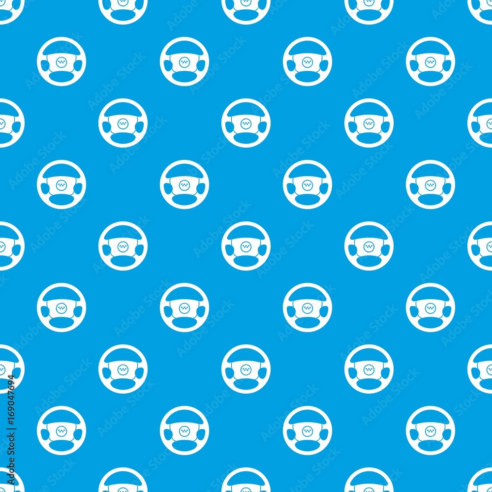 Steering wheel of taxi pattern seamless blue Steering wheel of taxi pattern seamless blue