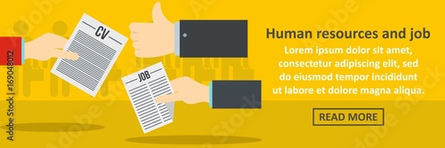 Human resources and job banner horizontal concept