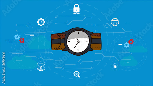 Time management planning and control concept for effiecient succesful and profitable business flat composition poster vector illustration