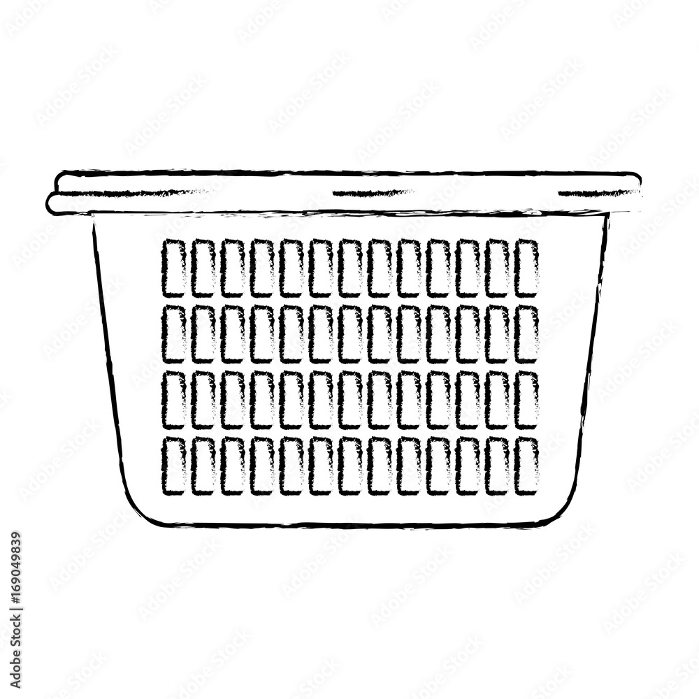monochrome blurred silhouette of laundry basket without handles