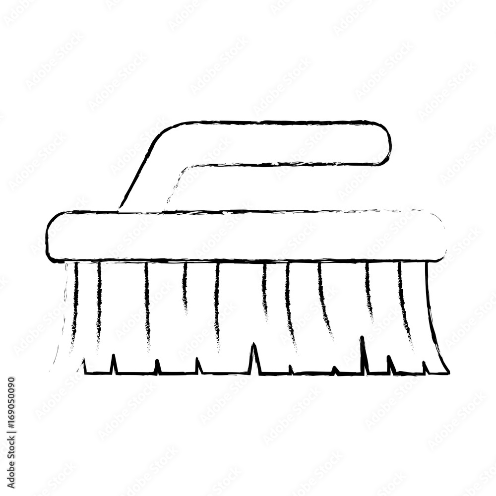 monochrome blurred silhouette of cleaning brush monochrome blurred silhouette of cleaning brush