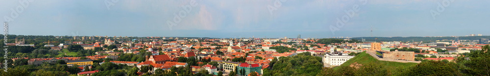 Panorama of Vilnius, Lithuania. View from the Hill of Three Crosses