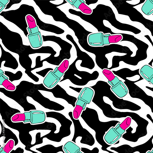 zebra pattern with lipstick