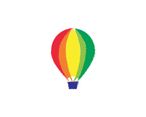 Fotobehang Luchtsport Kleurrijke luchtballon embleem ontwerp  © AWK studio