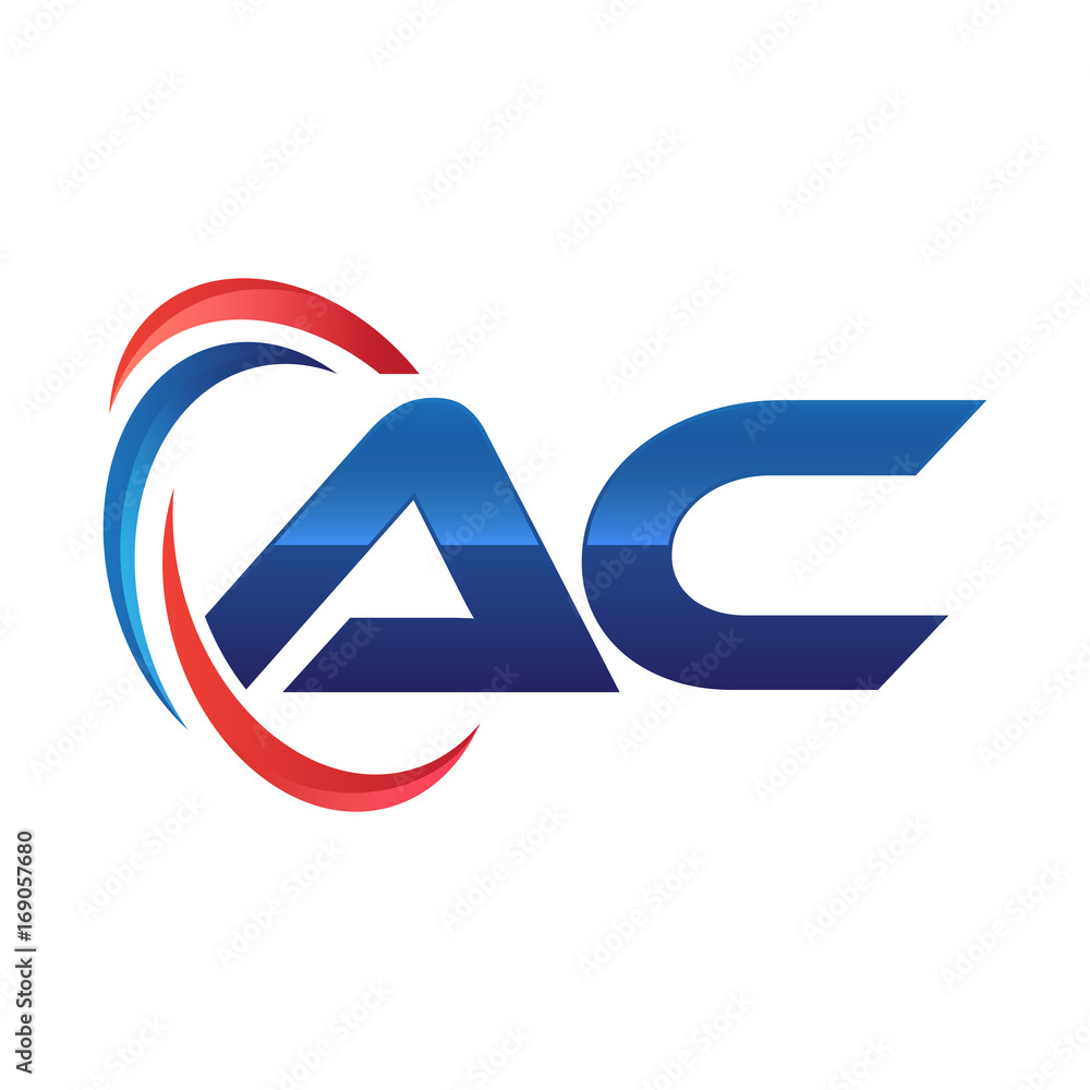 initial letter logo swoosh red blue initial letter logo swoosh red blue