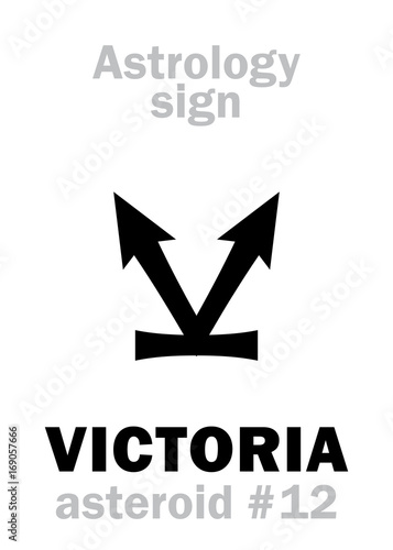 Astrology Alphabet: VICTORIA, asteroid #12. Hieroglyphics character sign (single symbol). photo