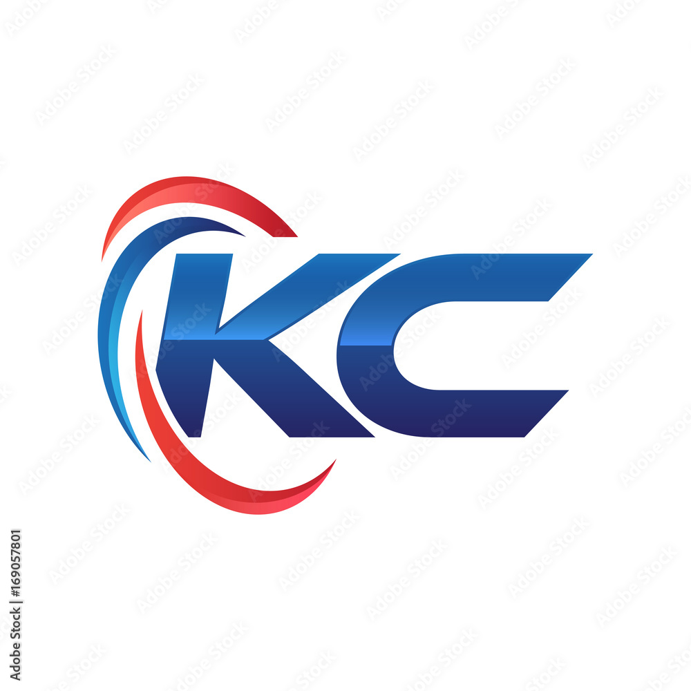 initial letter logo swoosh red blue initial letter logo swoosh red blue