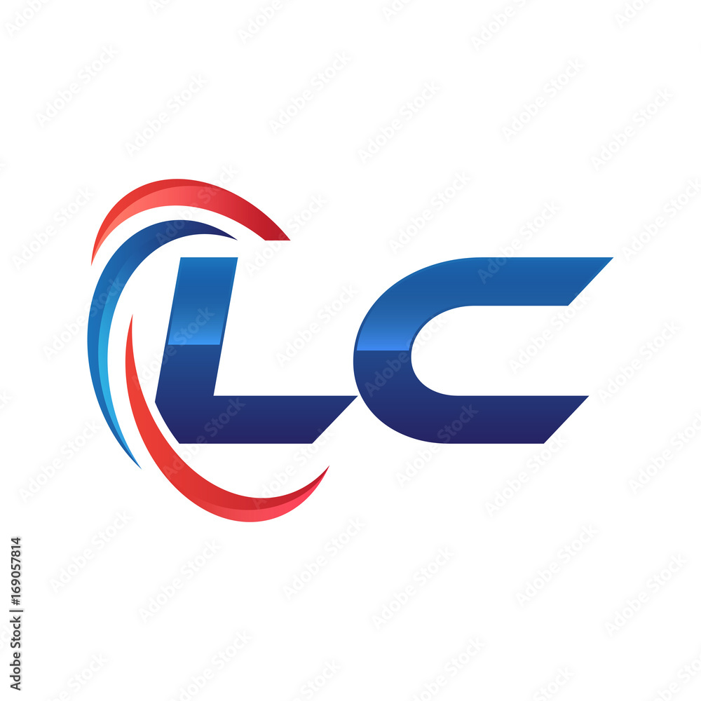 initial letter logo swoosh red blue initial letter logo swoosh red blue