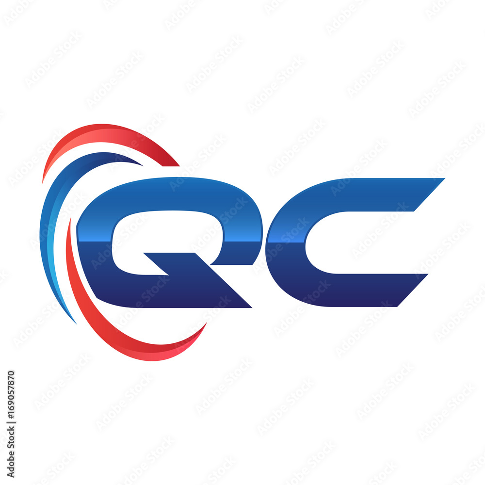 initial letter logo swoosh red blue initial letter logo swoosh red blue