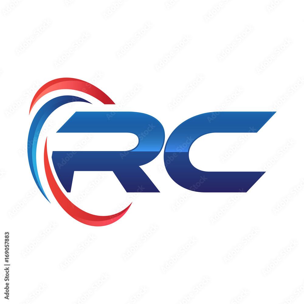 initial letter logo swoosh red blue initial letter logo swoosh red blue