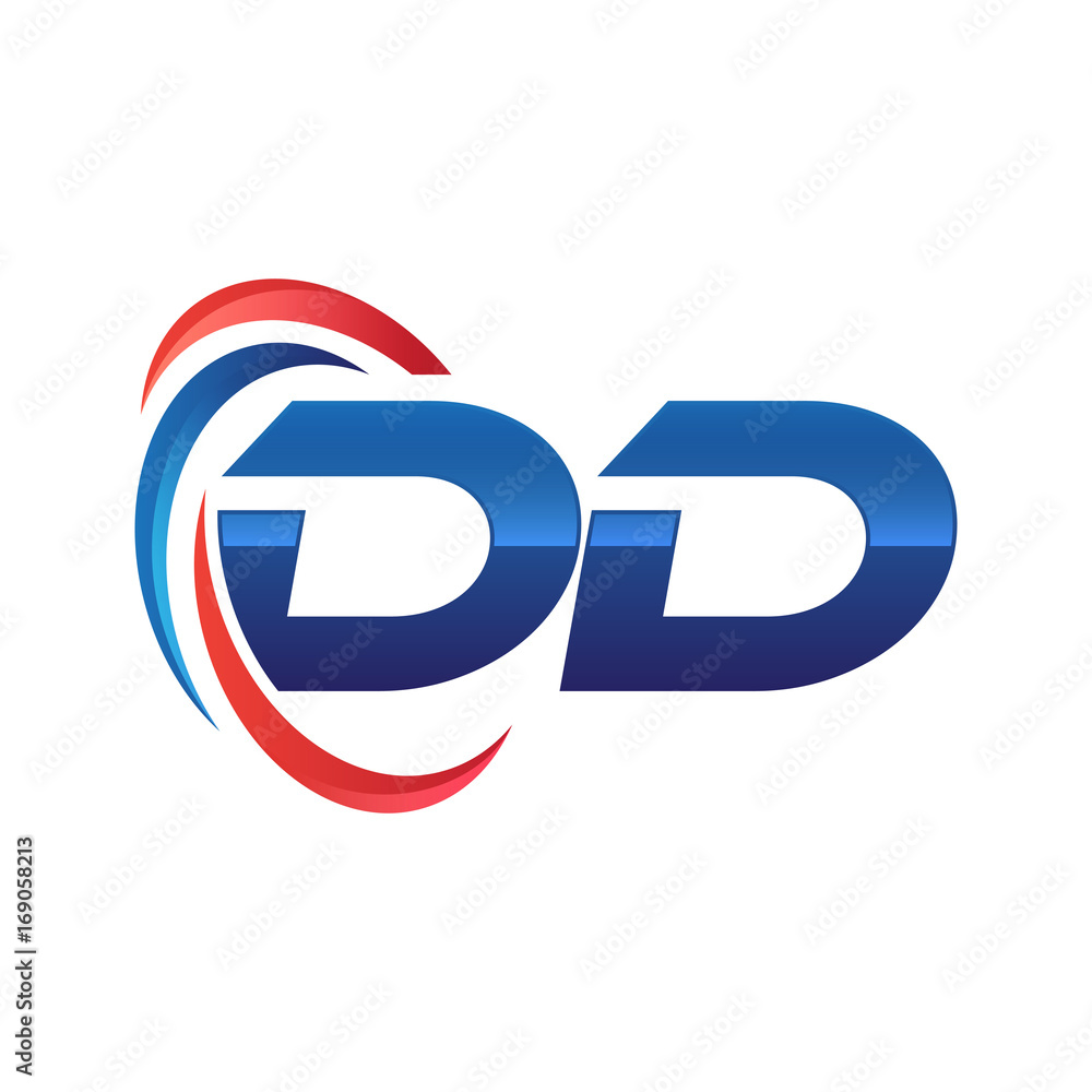 initial letter logo swoosh red blue initial letter logo swoosh red blue