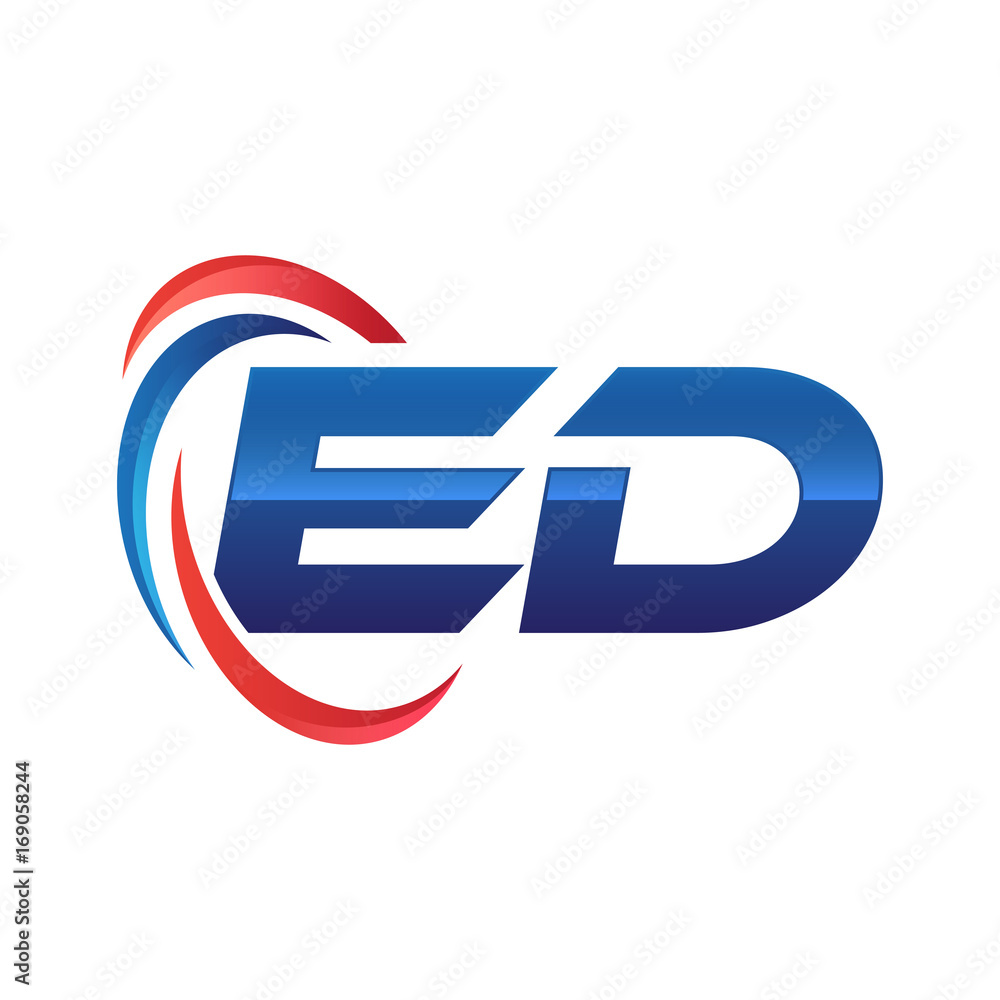 initial letter logo swoosh red blue initial letter logo swoosh red blue