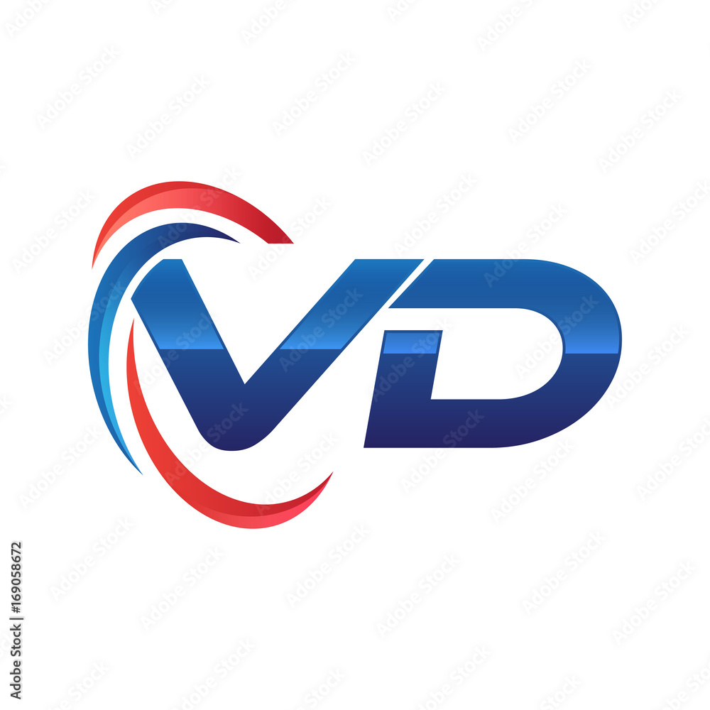 initial letter logo swoosh red blue initial letter logo swoosh red blue