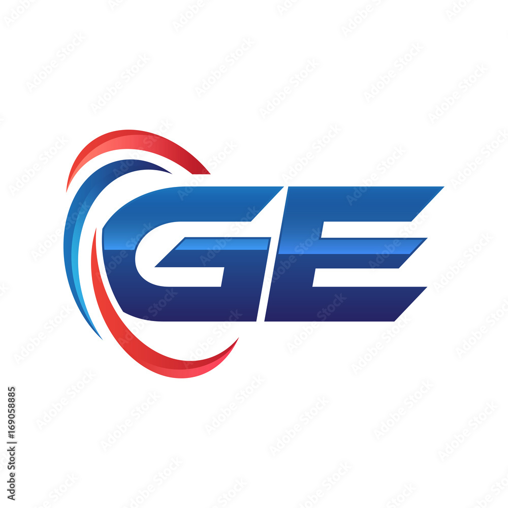 initial letter logo swoosh red blue initial letter logo swoosh red blue