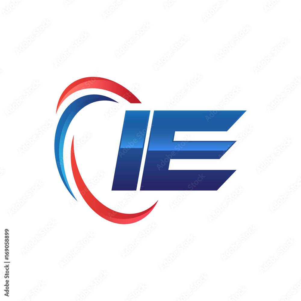 initial letter logo swoosh red blue initial letter logo swoosh red blue