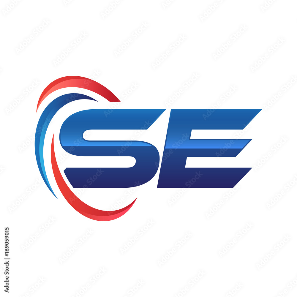 initial letter logo swoosh red blue initial letter logo swoosh red blue