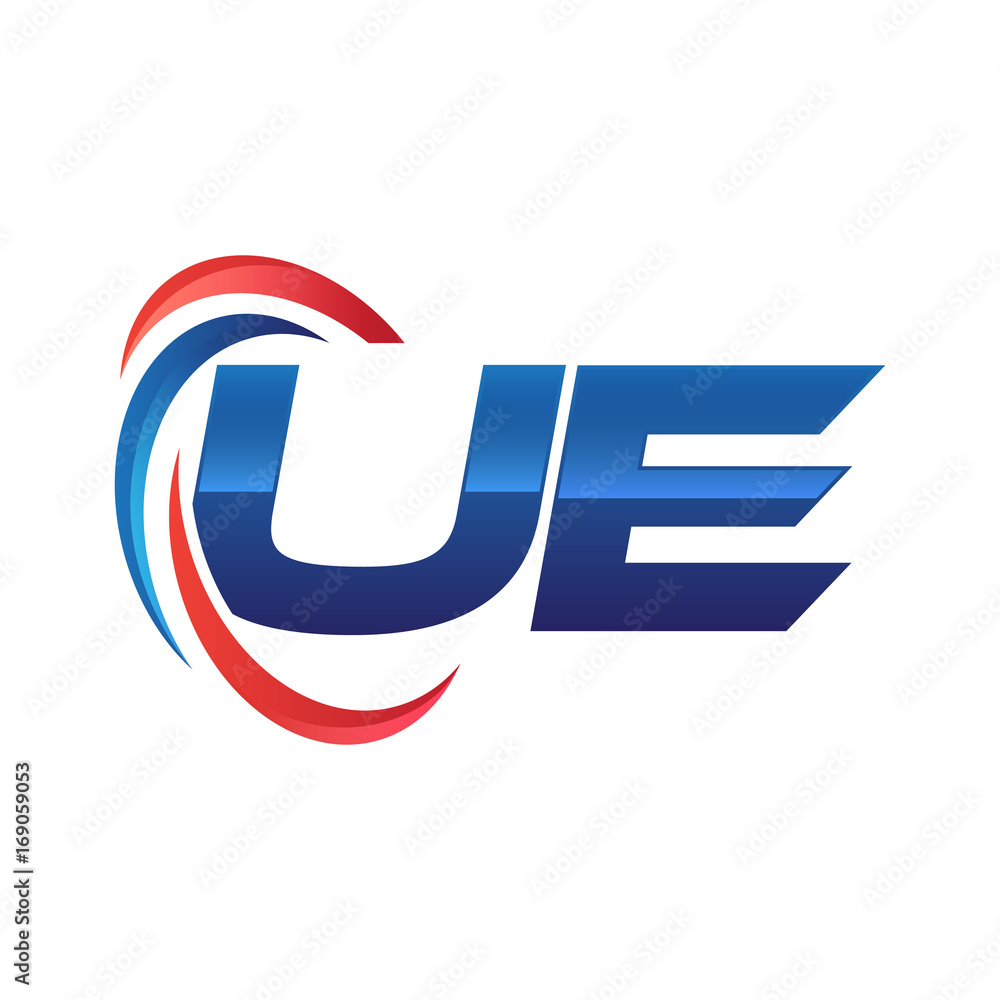 initial letter logo swoosh red blue initial letter logo swoosh red blue