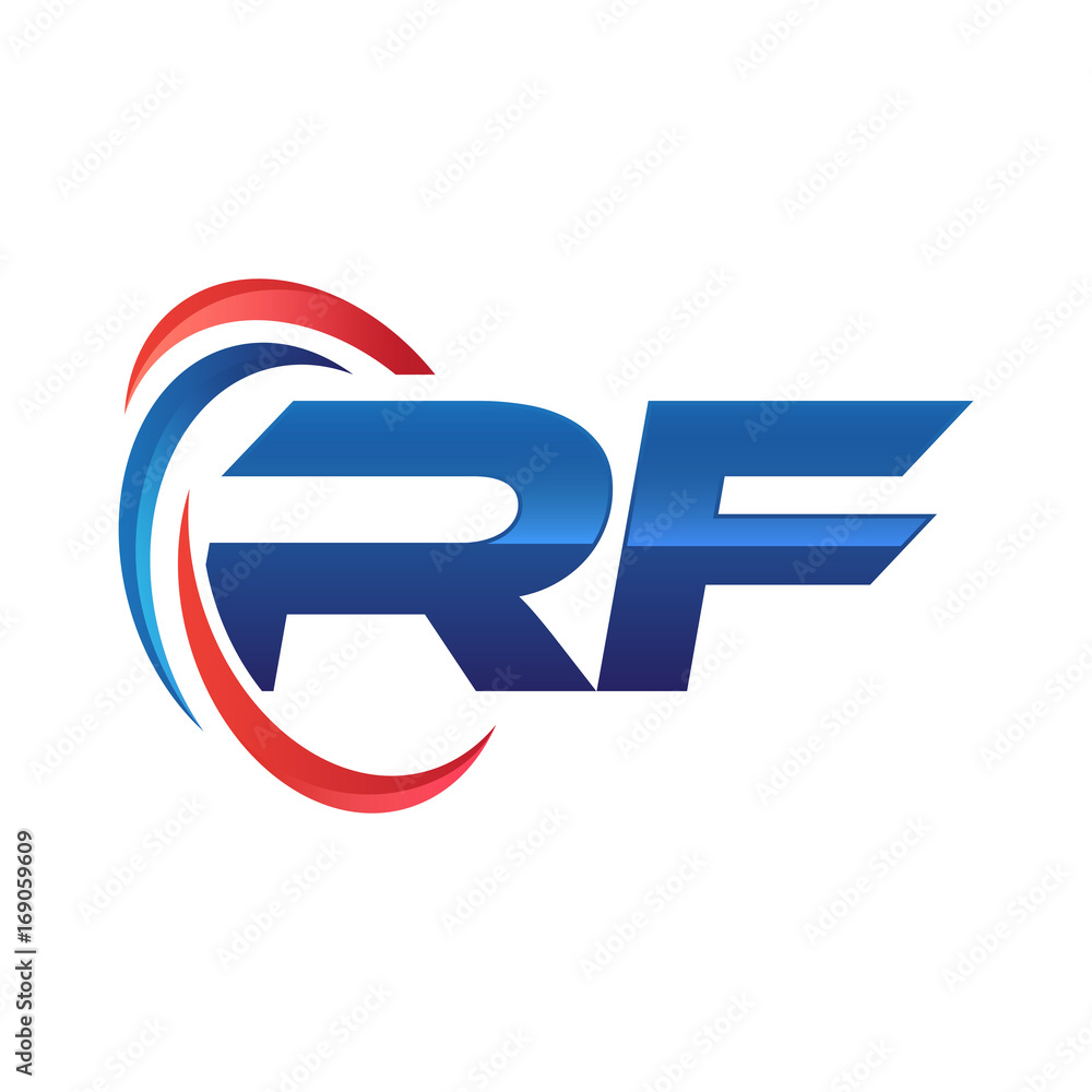 initial letter logo swoosh red blue initial letter logo swoosh red blue