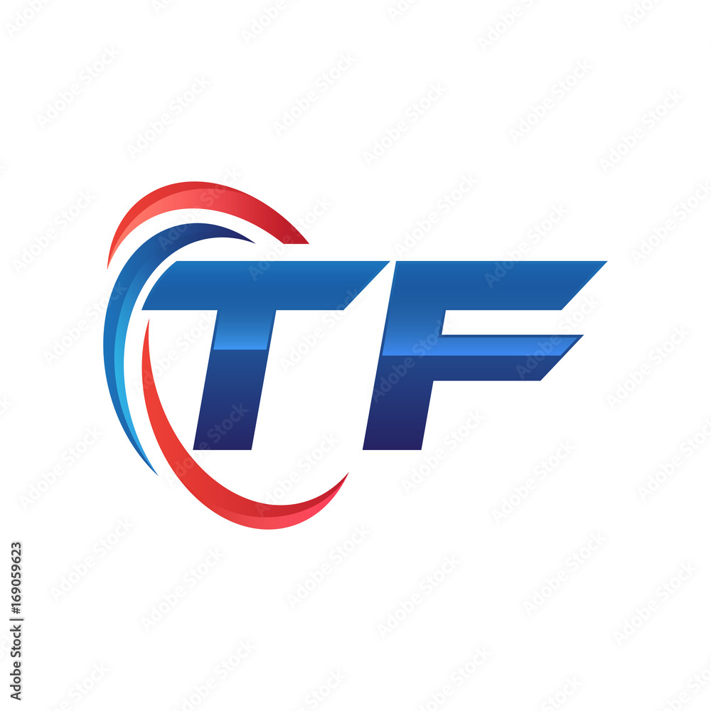 initial letter logo swoosh red blue initial letter logo swoosh red blue