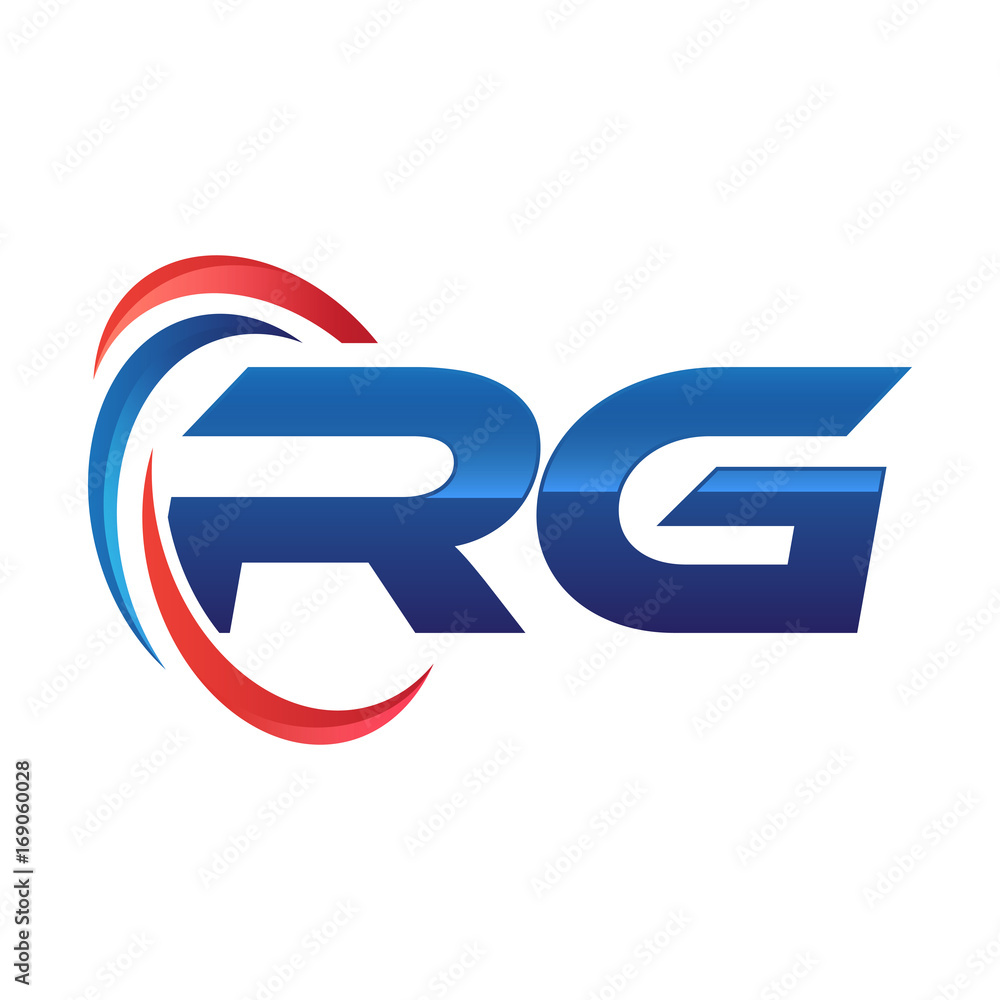initial letter logo swoosh red blue initial letter logo swoosh red blue
