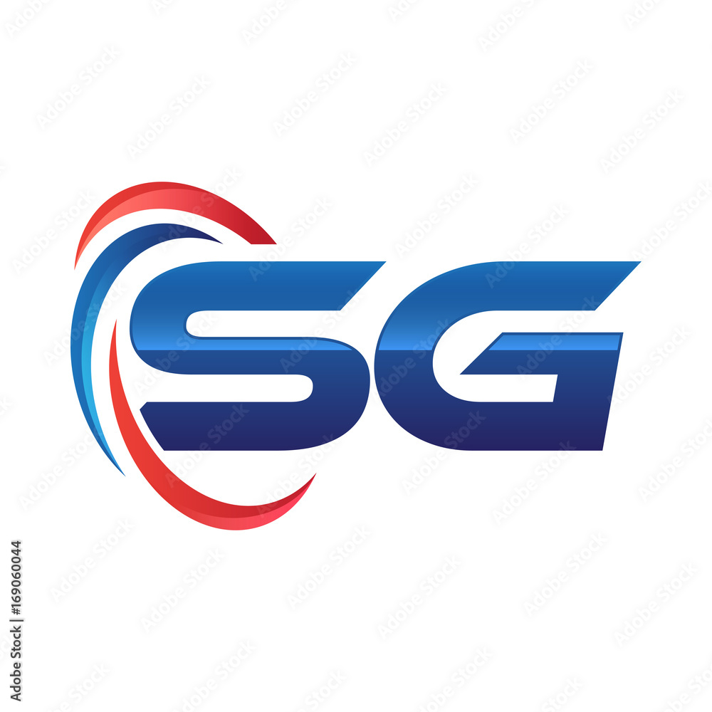 initial letter logo swoosh red blue initial letter logo swoosh red blue