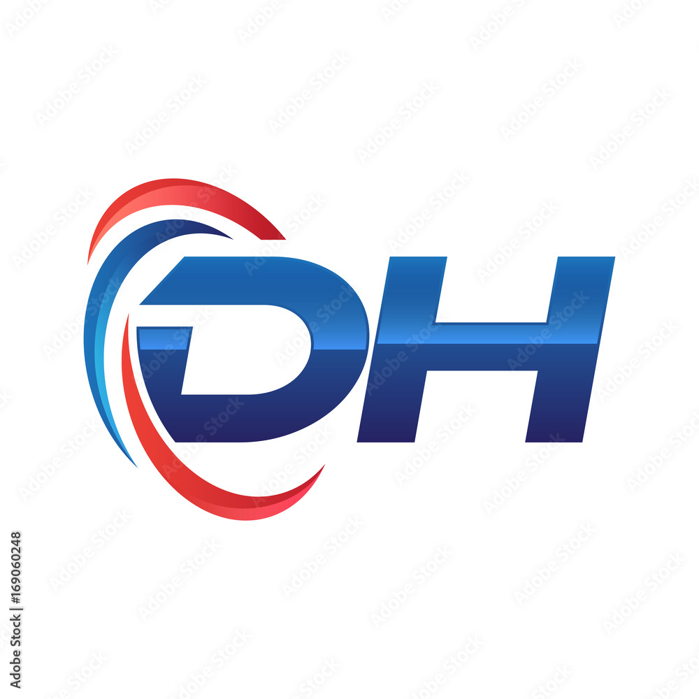 initial letter logo swoosh red blue initial letter logo swoosh red blue