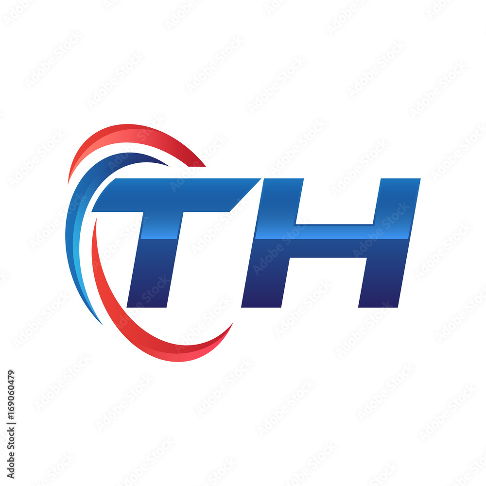 initial letter logo swoosh red blue initial letter logo swoosh red blue