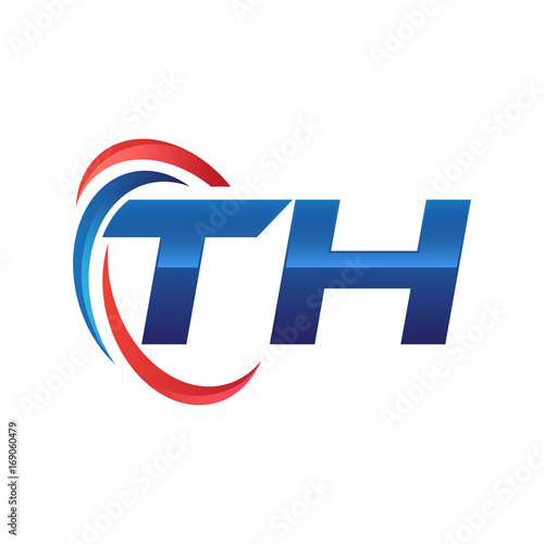 Free Download initial letter logo swoosh red blue - GFXLoad