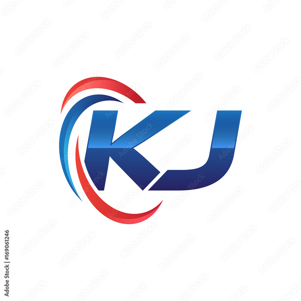 initial letter logo swoosh red blue initial letter logo swoosh red blue
