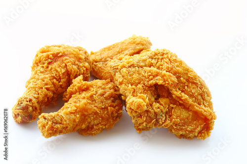 Fried chicken isolated over white