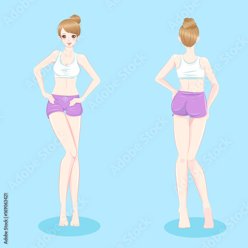 cartoon sport woman